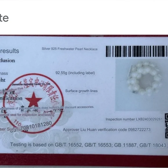 Silver 925 Fredshwater Pearl Necklace - Picture 4 of 7